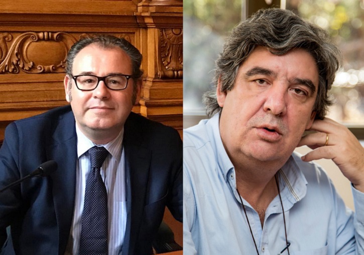 Los profesores de Derecho de la Universitat de València Guillermo Palao (izquierda) y Jesús Olavarría.